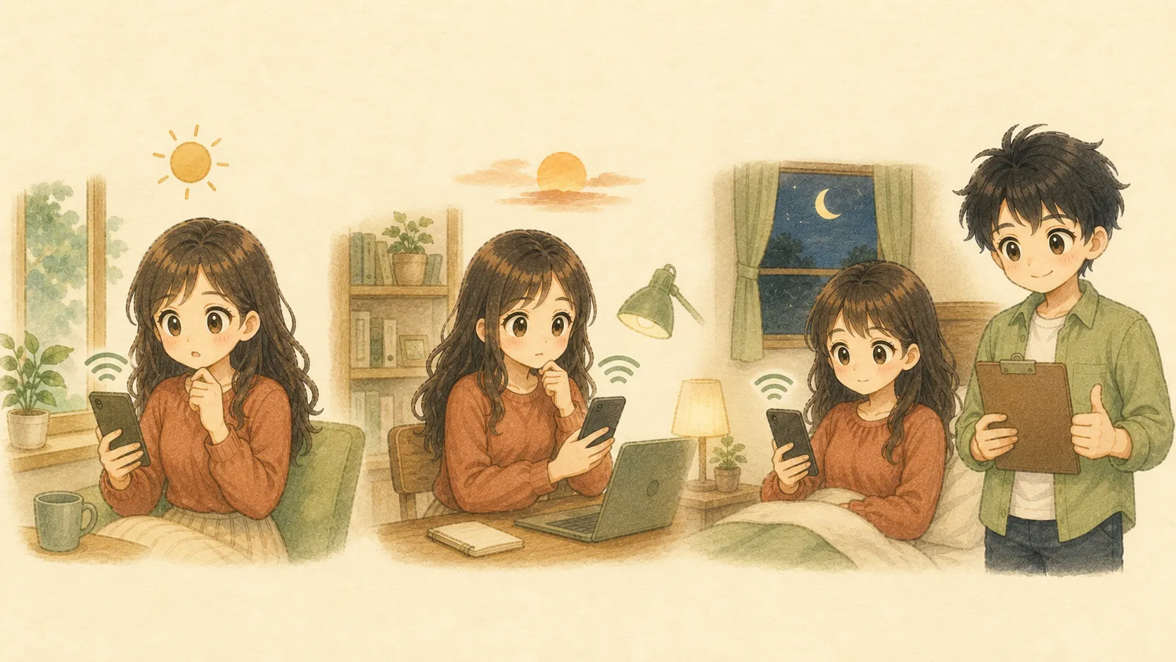 固定回線を解約する前に、自宅の複数の場所と時間帯で楽天モバイルのテザリングを試すKとU
